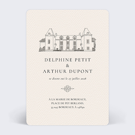 Faire part mariage Domaine