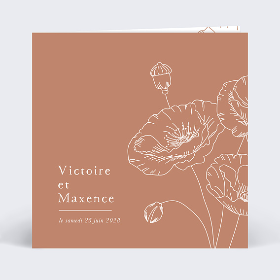Faire part mariage Coquelicot