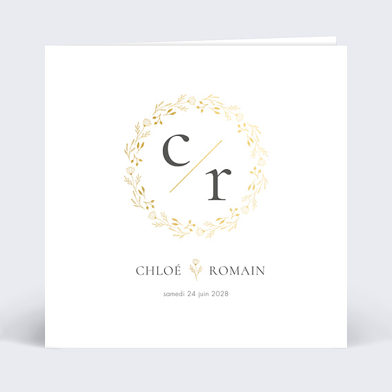 Faire part mariage Monogramme