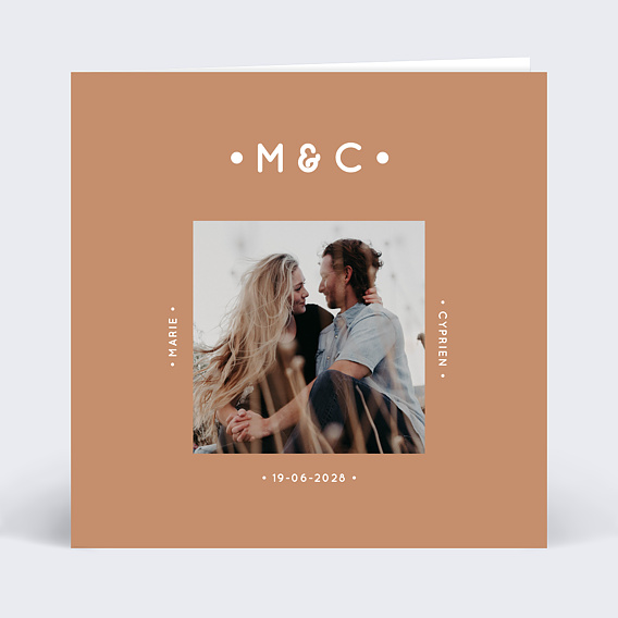 Faire part mariage Fond terracotta
