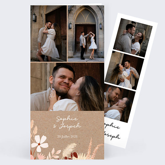 Faire part mariage Printemps Bohème photo