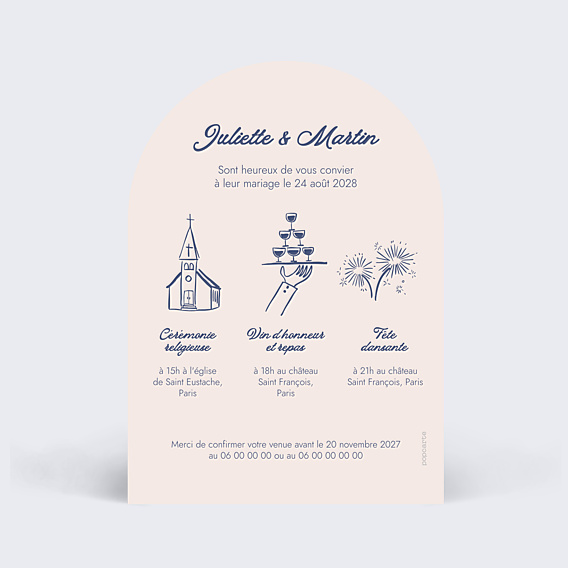 Faire-part Mariage Notre histoire à la main