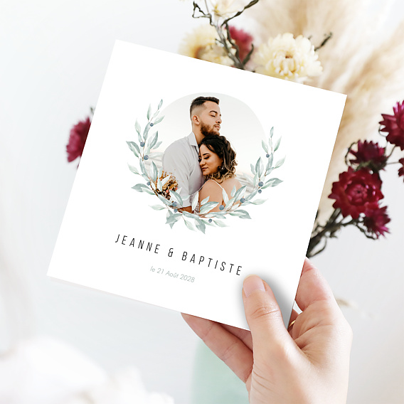Faire-part Mariage Couronne d'Oliviers