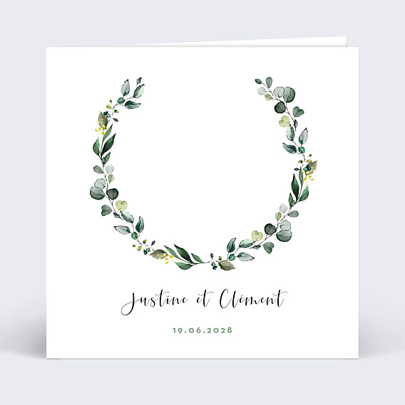 Faire part mariage Découpe Eucalyptus