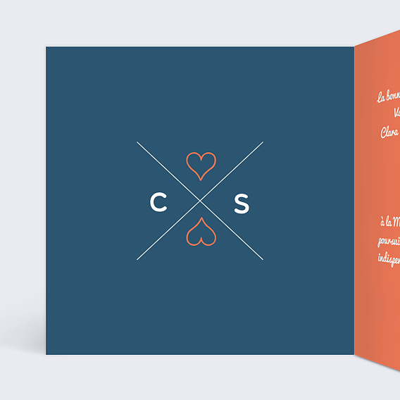 Faire part mariage Bois Flotté Intérieur Gauche