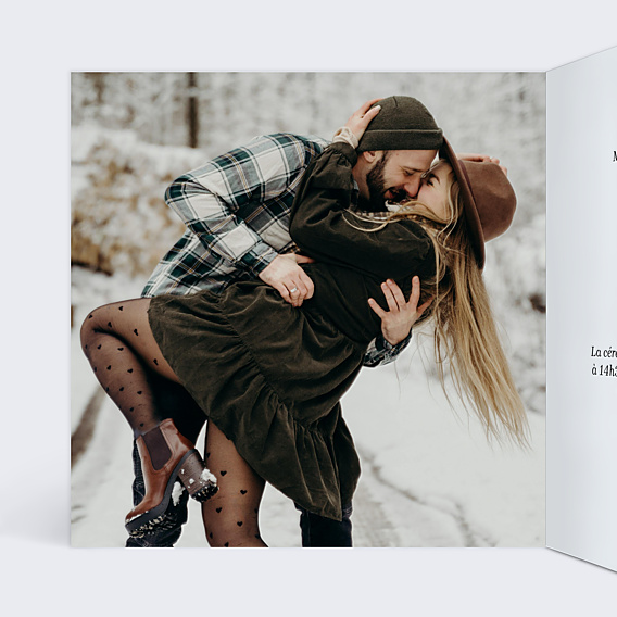 Faire-part Mariage Amour Enneigé