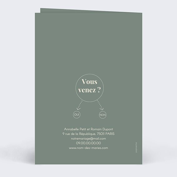 Faire part mariage Evidence Verso