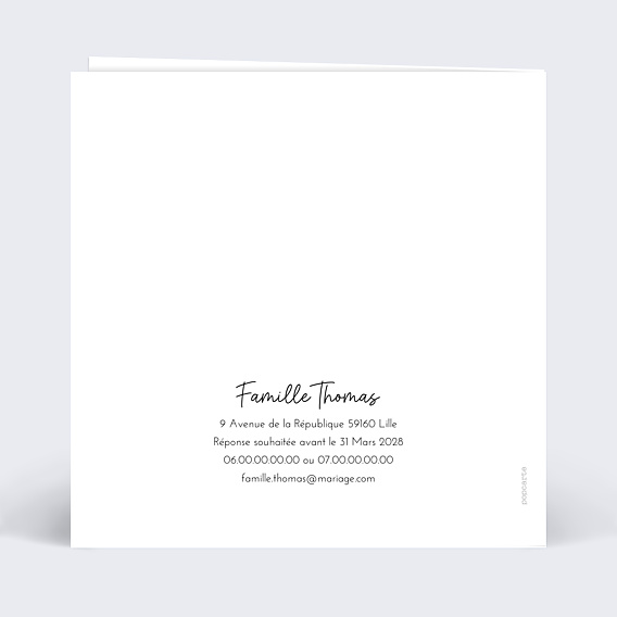 Faire-part Mariage Simple Pêle-Mêle