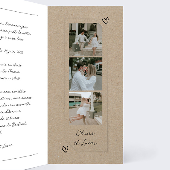 Faire part mariage Message Humoristique Intérieur Droit