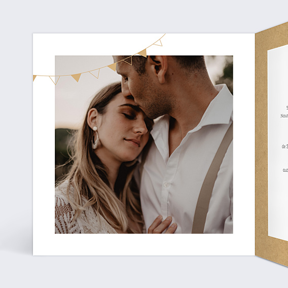 Faire-part Mariage Fanions Bucoliques