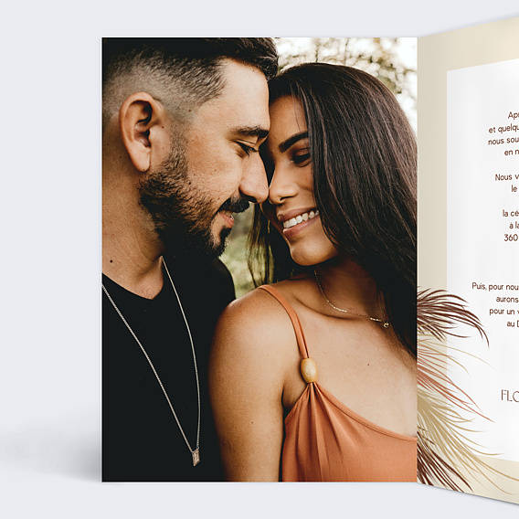 Faire part mariage Pampa Eternelle Intérieur Gauche