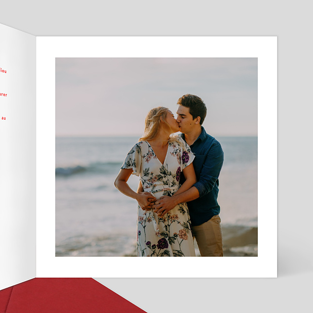 Faire-part Mariage Découpe Coeur Intérieur Droit