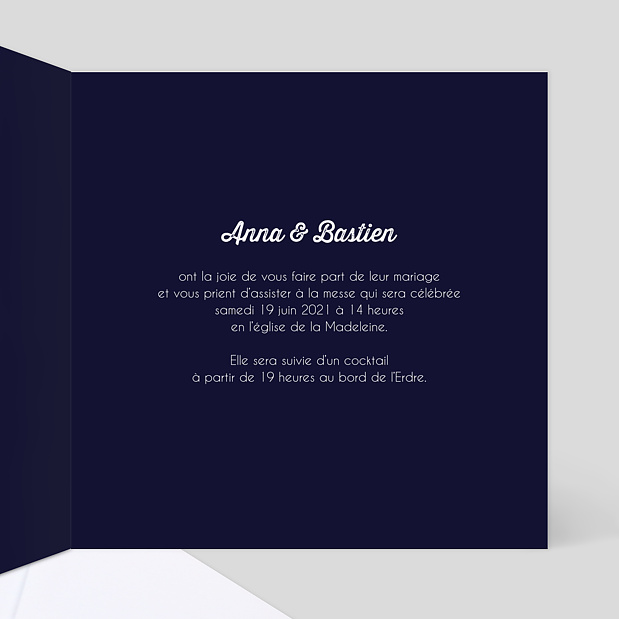 Faire-part Mariage Flowers Intérieur Droit