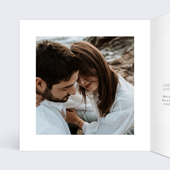 Faire part mariage Affection Intérieur Gauche