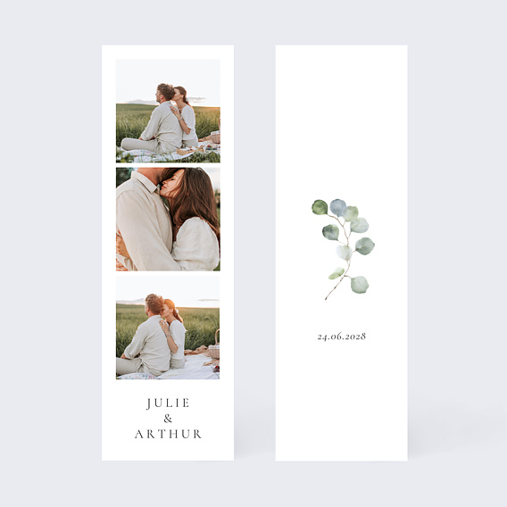 Faire part mariage Cadre Ocre Eucalyptus