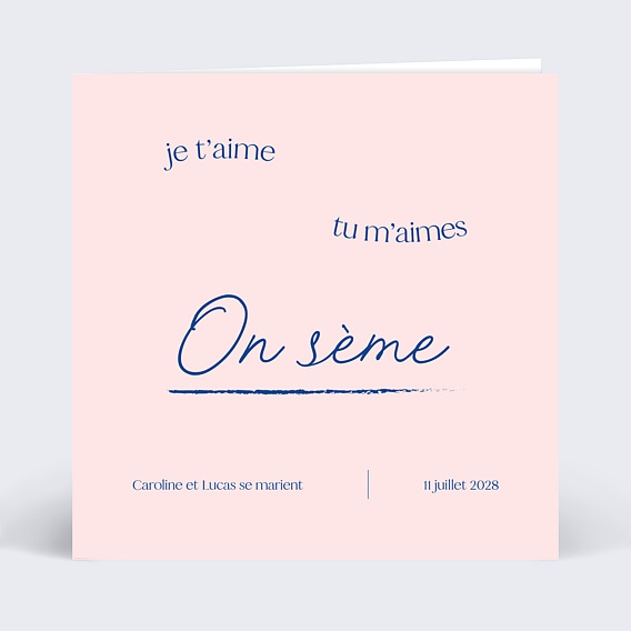 Faire part mariage On sème Recto