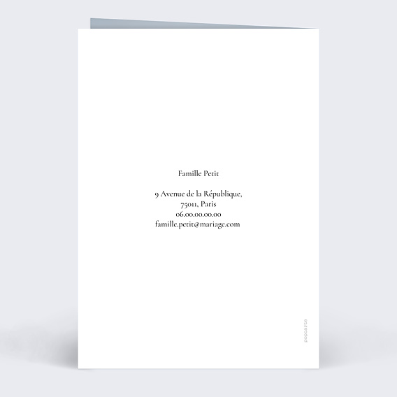 Faire part mariage Lieu de cérémonie en aquarelle Verso