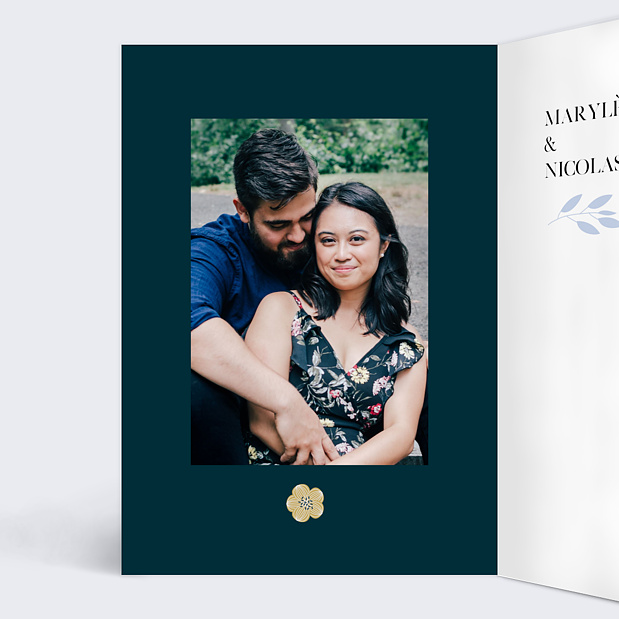 Faire-part Mariage Jardin Secret Intérieur Gauche