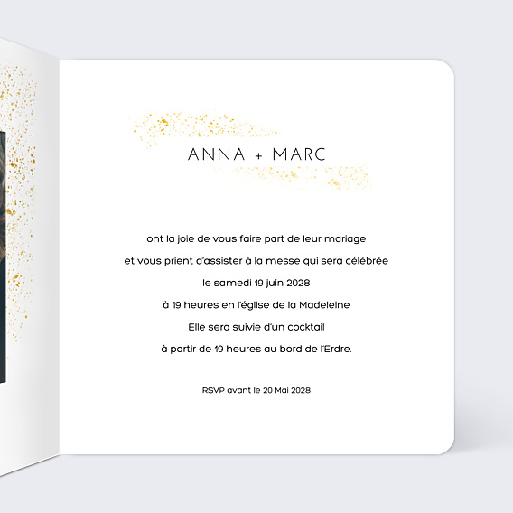 Faire-part Mariage Poudre Ocre