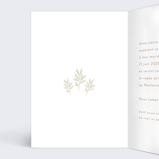 Faire-part Mariage Fleurs Sauvages Intérieur Gauche