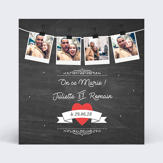Faire part mariage Polaroid