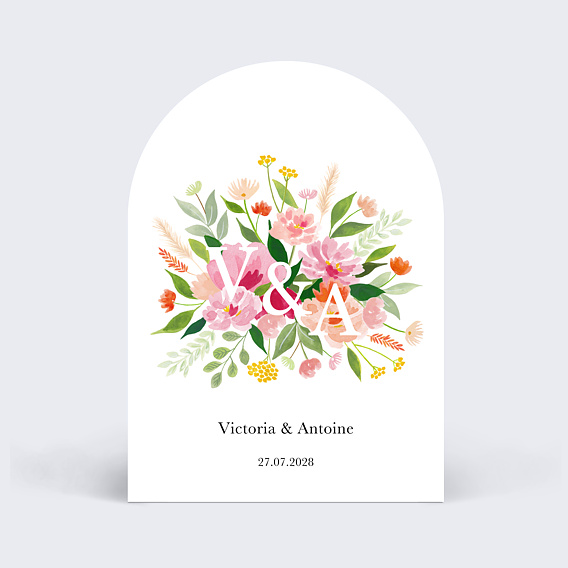 Faire part mariage Bouquet Champêtre Aquarelle