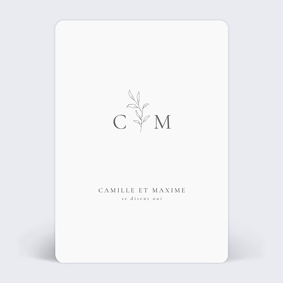 Faire part mariage Double Lettrines Botaniques