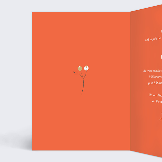 Faire-part Mariage Fleurs et Feuilles