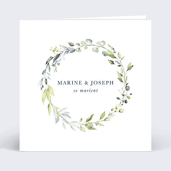 Faire-part Mariage Couronne végétale