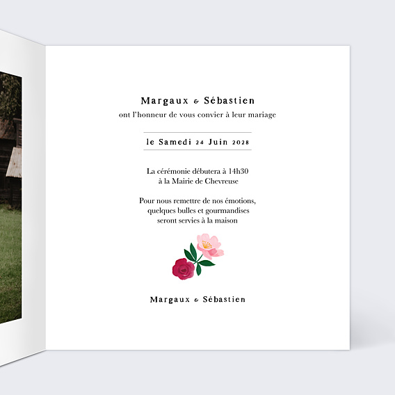 Faire-part Mariage Romantique Chic