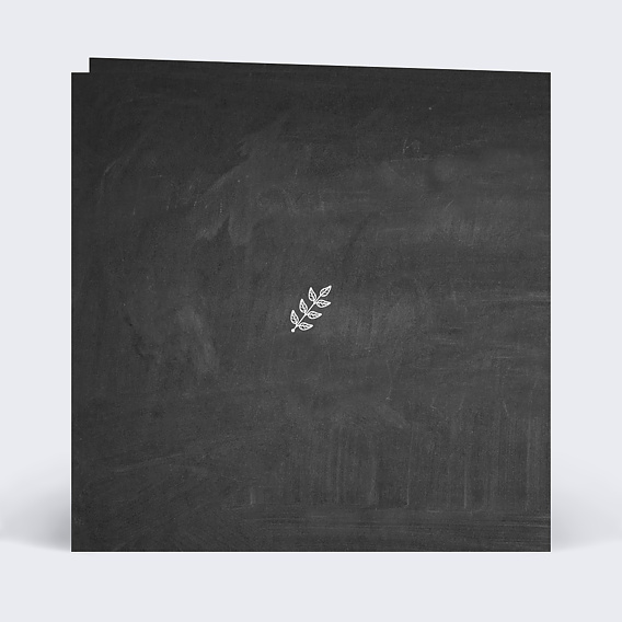 Faire part mariage Feuilles Ardoise Verso