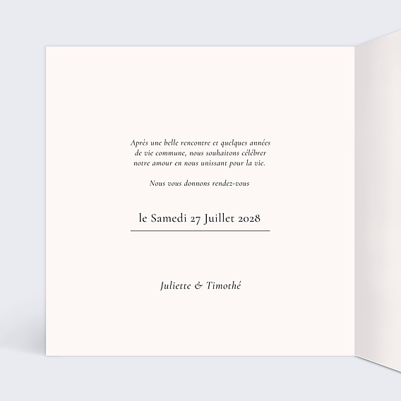 Faire part mariage Fleur de Lys Intérieur Gauche