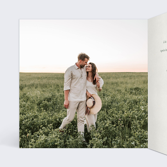 Faire part mariage Feuilles de Jade Intérieur Gauche