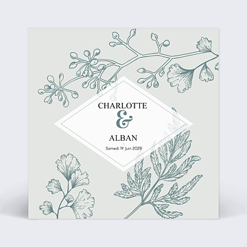 Faire-Part de Mariage Virtuel Botanic Wedding