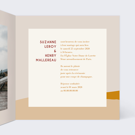 Faire part mariage Dream Intérieur Droit