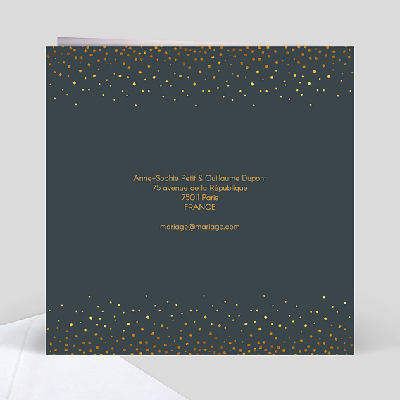 Faire part mariage Élégance Verso