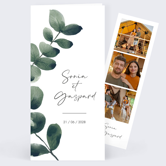 Faire-part Mariage Branche d'Eucalyptus