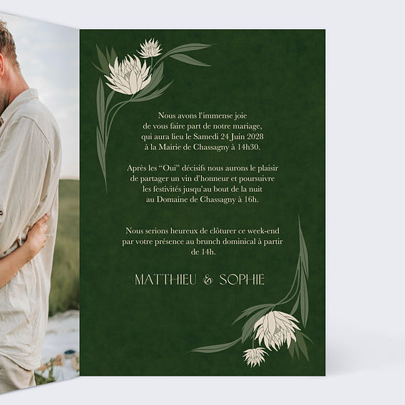 Faire part mariage Art Nouveau Intérieur Droit