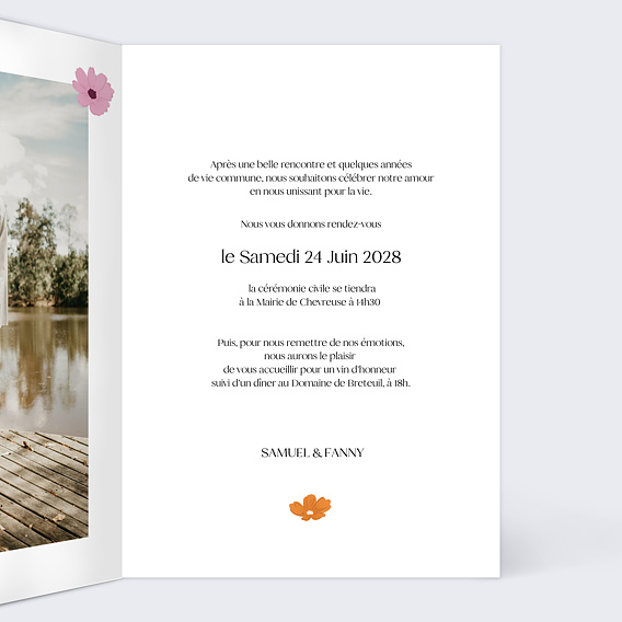 Faire part mariage Grande Couronne Intérieur Droit