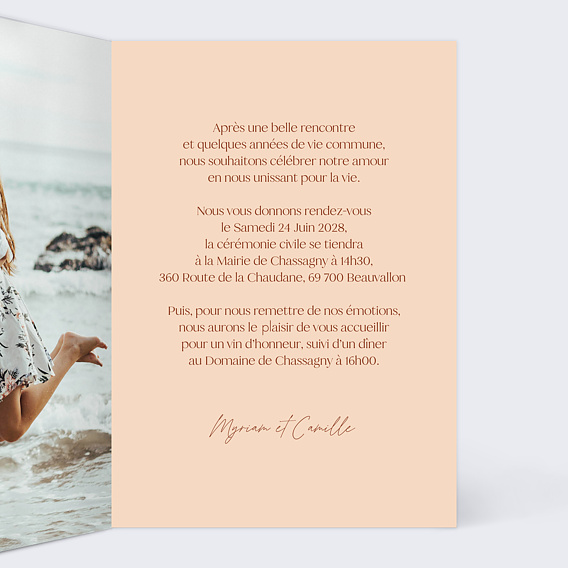 Faire part mariage Marie Lou Création x Popcarte - Colibri Intérieur Droit