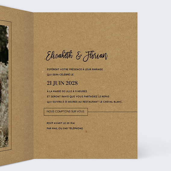 Faire part mariage Modernkraft Intérieur Droit