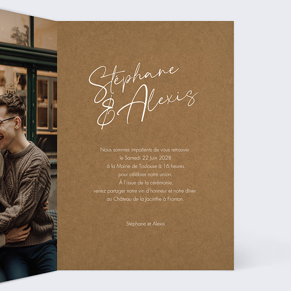 Faire part mariage Musical Intérieur Droit