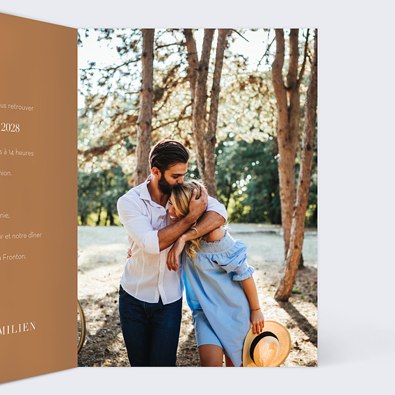 Faire part mariage Faire-part Mariage Trio Photos Intérieur Droit