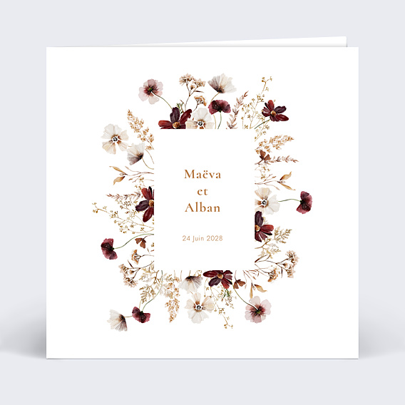 Faire-part Mariage Étiquette Jardin Sauvage