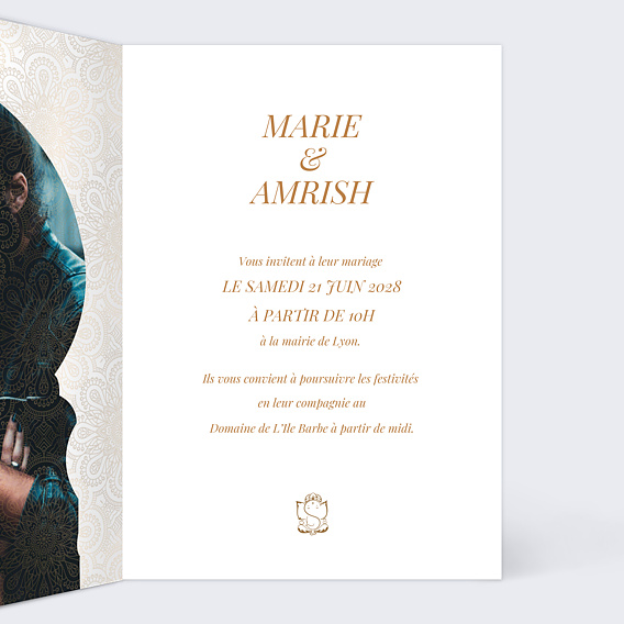 Faire part mariage Kamadeva Intérieur Droit