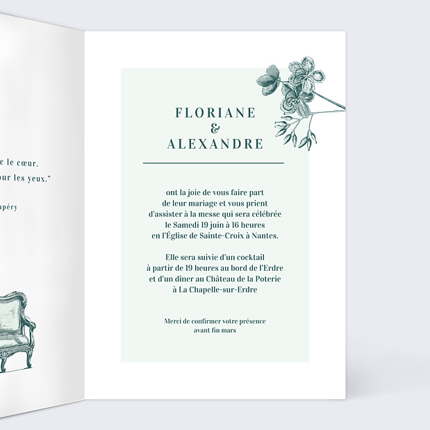 Faire-Part Mariage Badinage Intérieur Droit