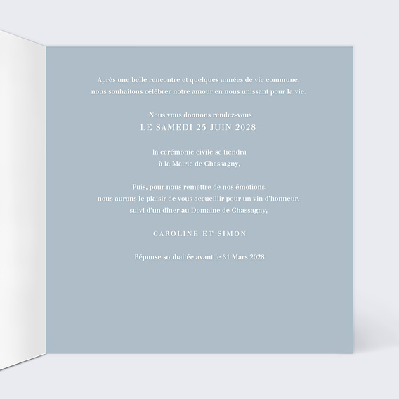 Faire-part Mariage Quiétude