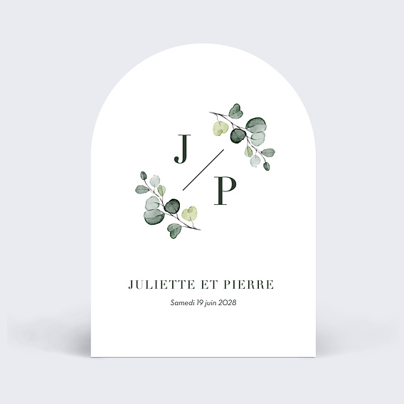 Faire part mariage Petite branche eucalyptus