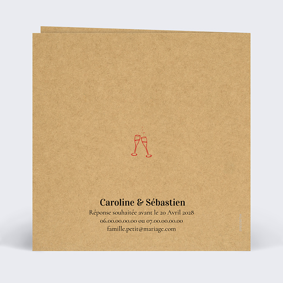 Faire part mariage Timeline Verso