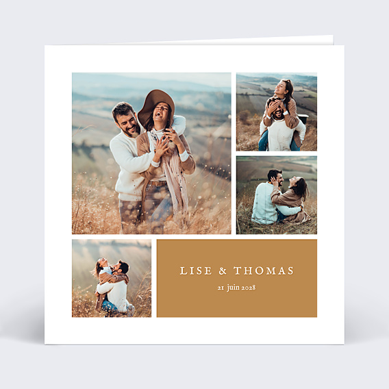 Faire-part Mariage Classique Multiphotos